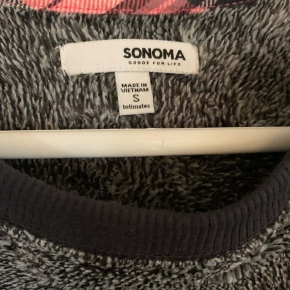 NWT Super soft cozy 2 pice lounge set Dark Gray top & plaid lounge pants Size S - Picture 10 of 10